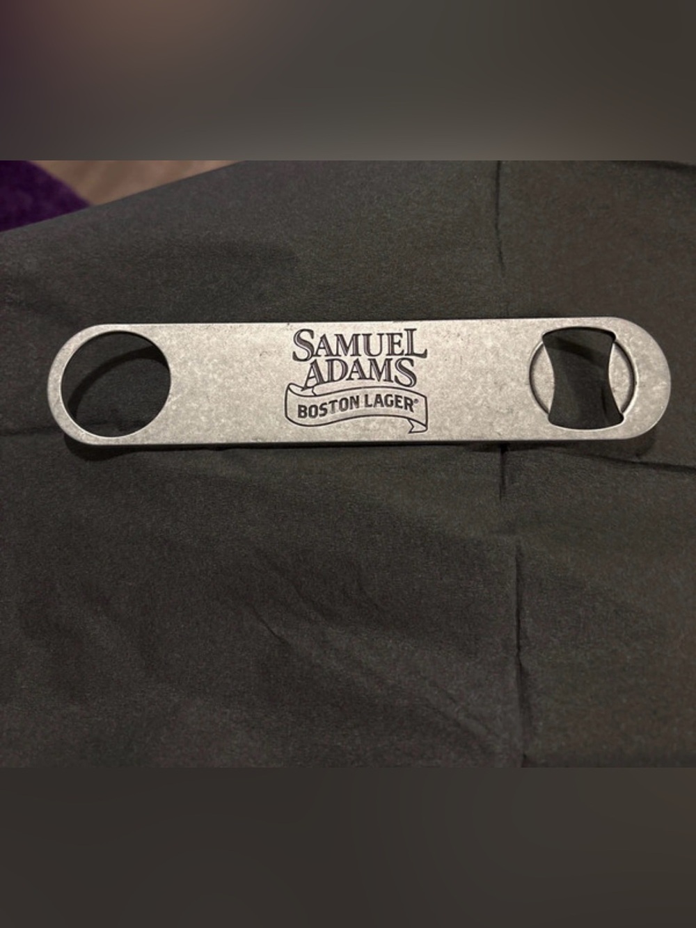 Samuel Adams For The Love of Beer Paddle Bottle Opener Bar Key Pewter